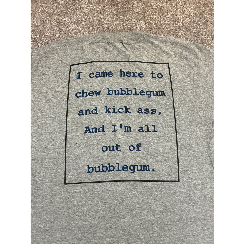 Murina T-Shirt Mens Large Gray Excellent Bubblegum Quote Graphic Tee Made in USA